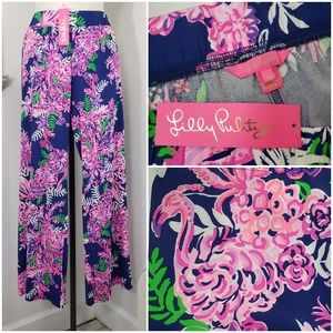 Lilly Pulitzer Bal Harbour Palazzo Ruffle your Feathers Wide-Leg Pants NWT sz XL